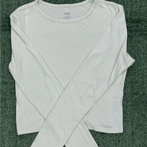 PINK Victoria's Secret White Long Sleeve Crop Top
